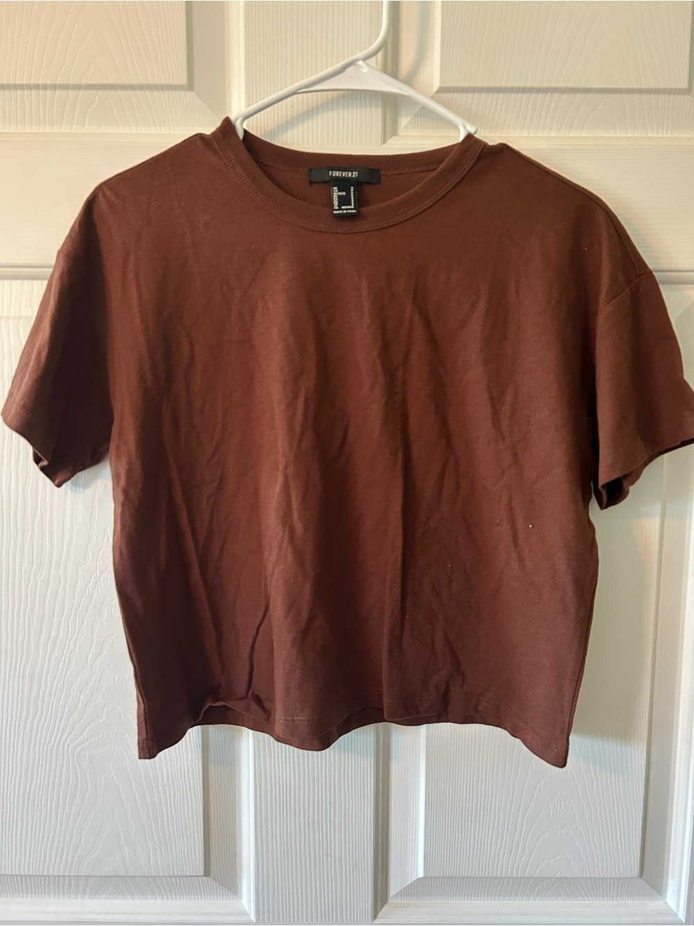 Forever 21 Brown Cropped Crewneck Tee